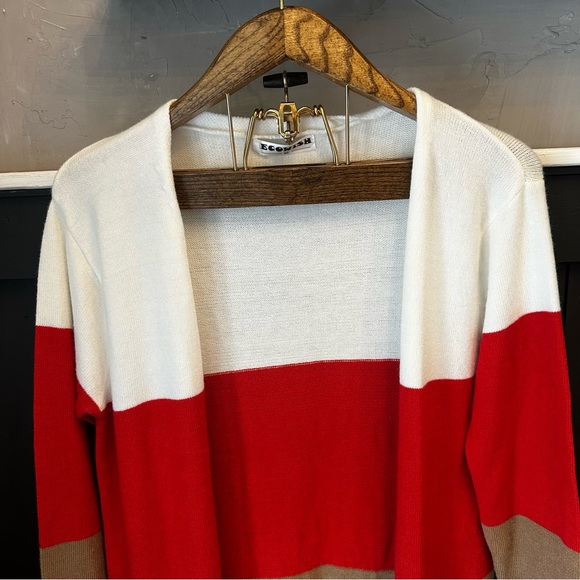 Ecowish Size XL Open Front Colorblock Long‎ Cardigan - Picture 11 of 14